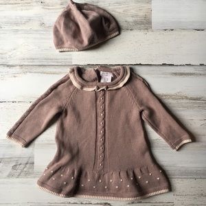 Catherine Malandrino Dress and Hat 0-3 Months